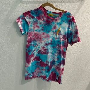 aviator nation tie dyed distressed tee- size Small